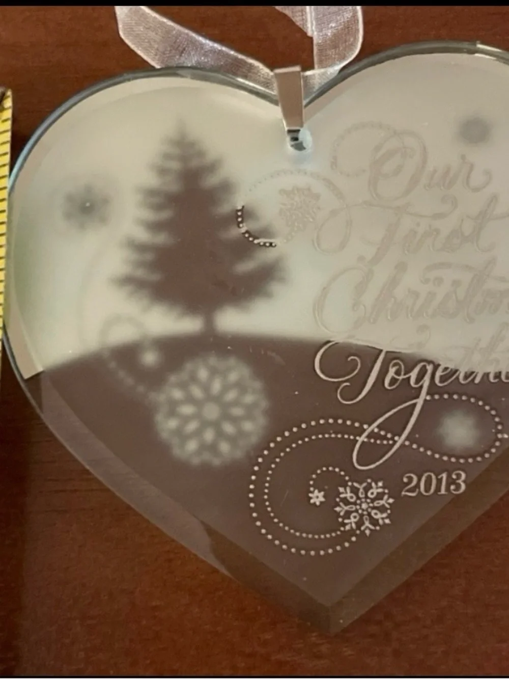 Hallmark Keepsake Christmas Ornament First Christmas Together 2013 Glass Heart